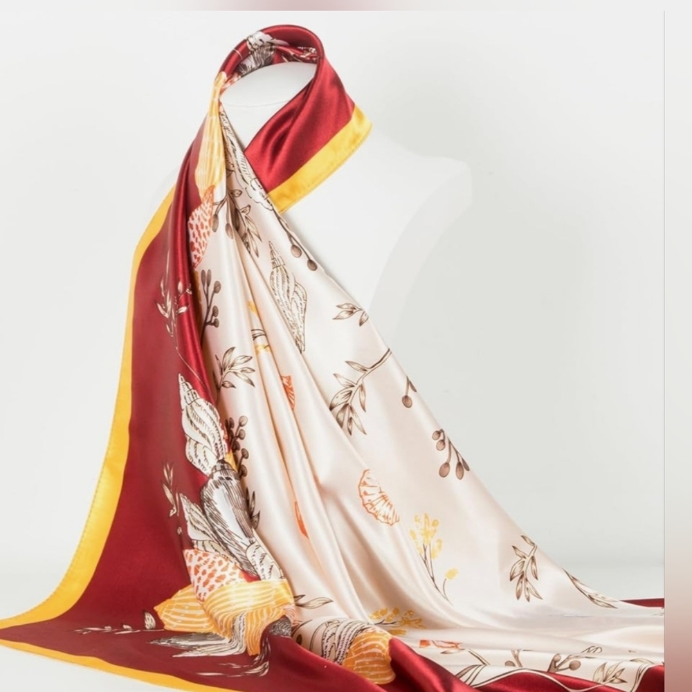Floral Red and Cream Scarf